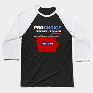 Pro Choice Iowa (light on dark) Baseball T-Shirt